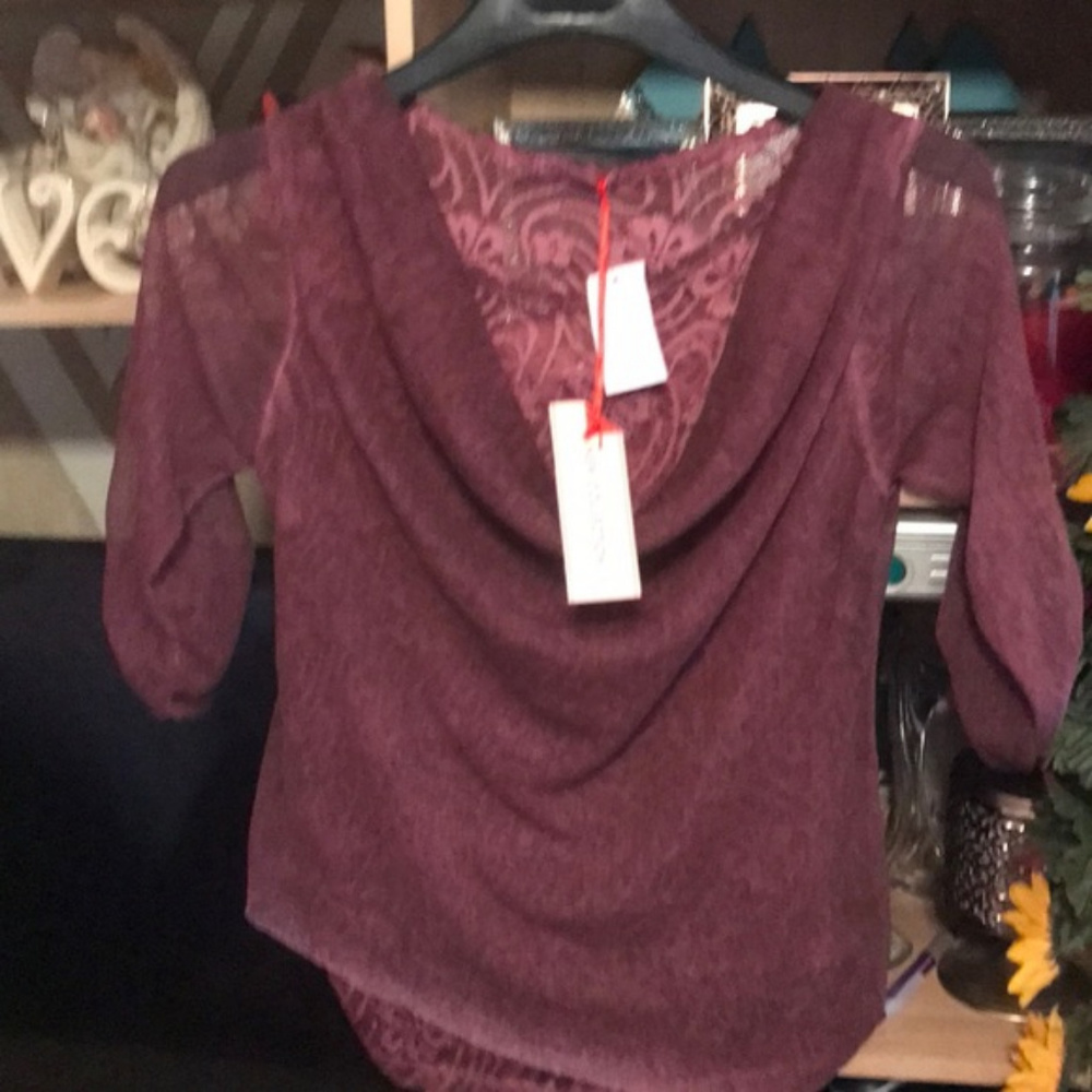 New Collection~Italy ~ Lace Overlay Blouse